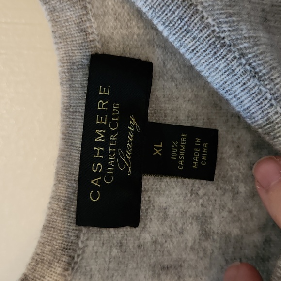 Charter Club Crewnack Cashmere Sweater In Icy Grey Heather - Picture 7 of 8